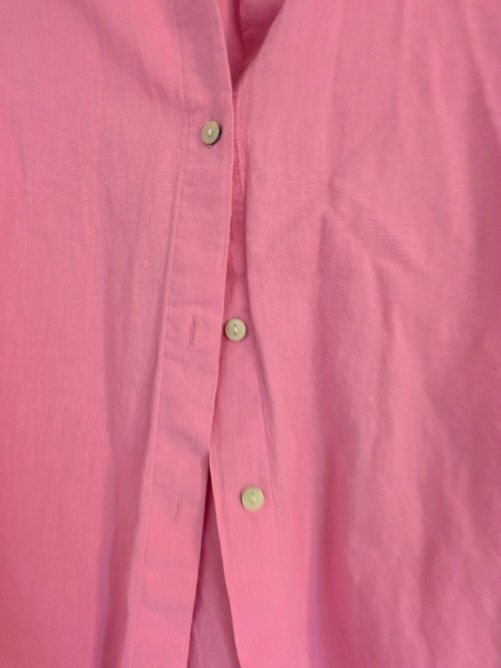 H&M HM Linen Blend Button Down Shirt XS Pink Oversized Lagenlook Beach Coverup - Picture 7 of 9